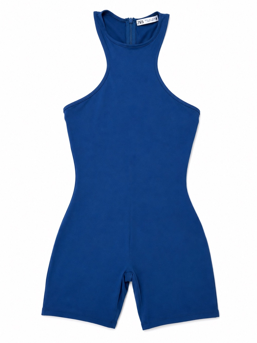 Zara Blue Halter Athletic Romper Size Large